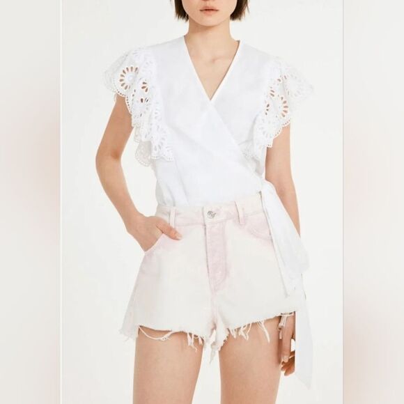 Claudie PIERLOT White Cotton Wrap Shirt - Picture 3 of 12